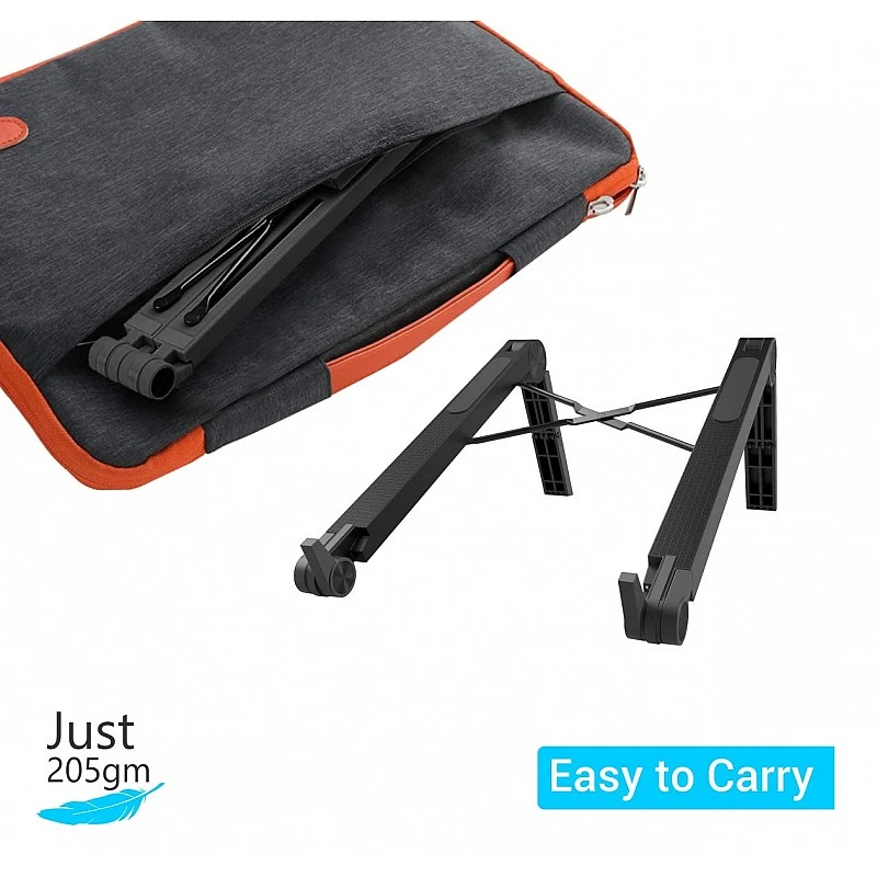 Portronics My Buddy Lite Plus POR-1118 Adjustable Height with Air-Ventilation Ergonomic Design Laptop Stand for Table Bed(Black) Portronics My Buddy Lite Plus POR-1118 Adjustable Height with Air-Ventilation Ergonomic Design Laptop Stand for Table Bed(Black)