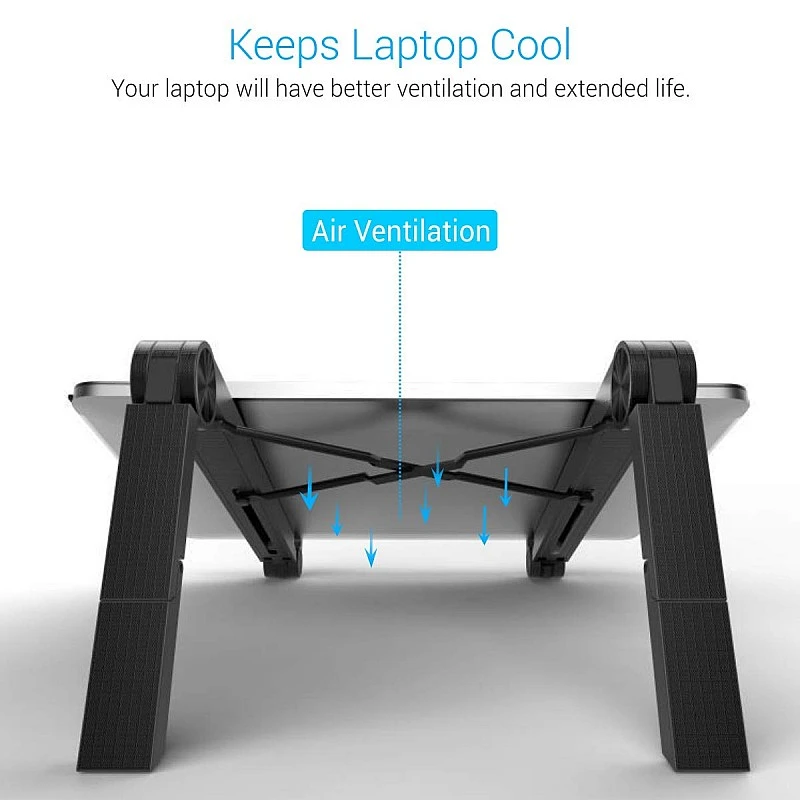 Portronics My Buddy Lite Plus POR-1118 Adjustable Height with Air-Ventilation Ergonomic Design Laptop Stand for Table Bed(Black) Portronics My Buddy Lite Plus POR-1118 Adjustable Height with Air-Ventilation Ergonomic Design Laptop Stand for Table Bed(Black)