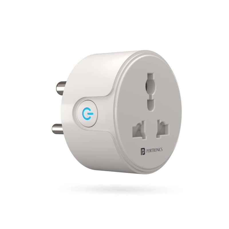 Portronics Splug 10 Wifi 10A Smart Plug Suitable for TVs, Fan, Light, Music System Compatible with Alexa and Google Assistant(White)