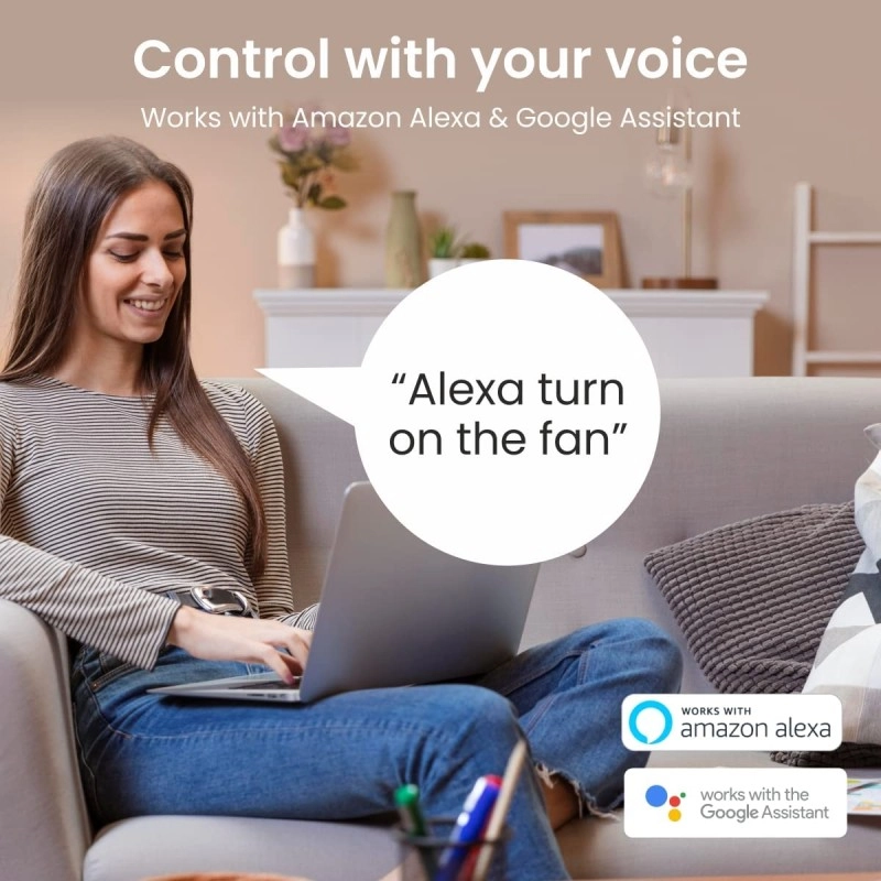 Portronics Splug 10 Wifi 10A Smart Plug Suitable for TVs, Fan, Light, Music System Compatible with Alexa and Google Assistant(White)