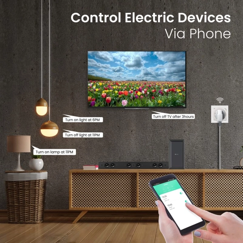 Portronics Splug 10 Wifi 10A Smart Plug Suitable for TVs, Fan, Light, Music System Compatible with Alexa and Google Assistant(White)