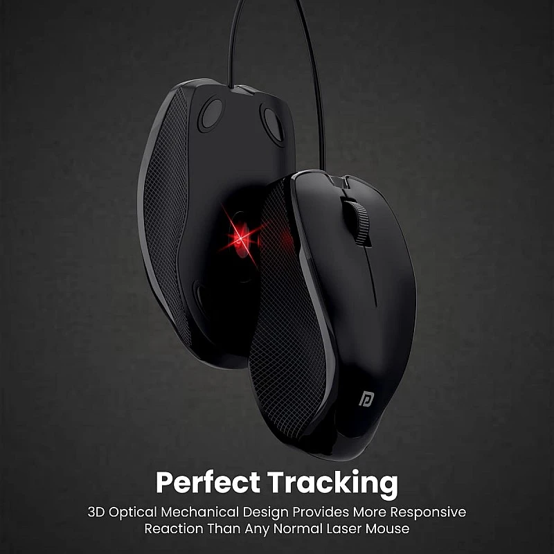 Portronics Toad 101 Wired Optical Mouse with 1200 DPI, Plug & Play, Hi-Optical Tracking, 1.25M Cable Length, 30 Million Click Life(Black) Portronics Toad 101 Wired Optical Mouse with 1200 DPI, Plug & Play, Hi-Optical Tracking, 1.25M Cable Length, 30 Million Click Life(Black)