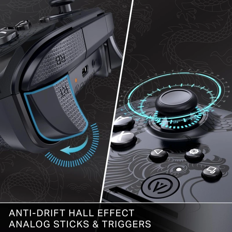 PowerA Battle Dragon™ Wireless Controller for PC and Cloud Gaming: Magnetic Hall Effect, Asymmetric Rumble Motors, 20h Playtime (Not for iOS)