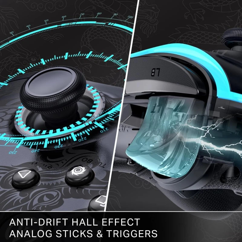 PowerA Battle Dragon™ Wireless Controller for PC and Cloud Gaming: Magnetic Hall Effect, Asymmetric Rumble Motors, 20h Playtime (Not for iOS)