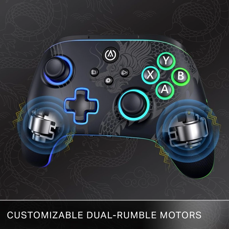 PowerA Battle Dragon™ Wireless Controller for PC and Cloud Gaming: Magnetic Hall Effect, Asymmetric Rumble Motors, 20h Playtime (Not for iOS)