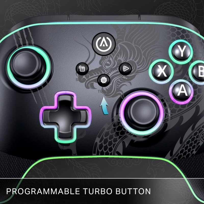 PowerA Battle Dragon™ Wireless Controller for PC and Cloud Gaming: Magnetic Hall Effect, Asymmetric Rumble Motors, 20h Playtime (Not for iOS)