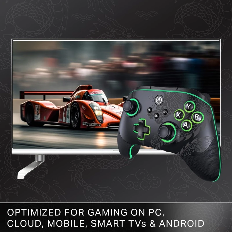PowerA Battle Dragon™ Wireless Controller for PC and Cloud Gaming: Magnetic Hall Effect, Asymmetric Rumble Motors, 20h Playtime (Not for iOS)