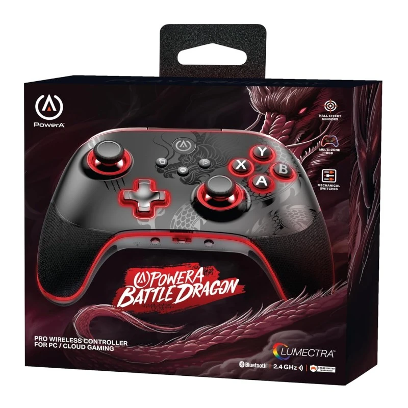PowerA Battle Dragon™ Wireless Controller for PC and Cloud Gaming: Magnetic Hall Effect, Asymmetric Rumble Motors, 20h Playtime (Not for iOS)