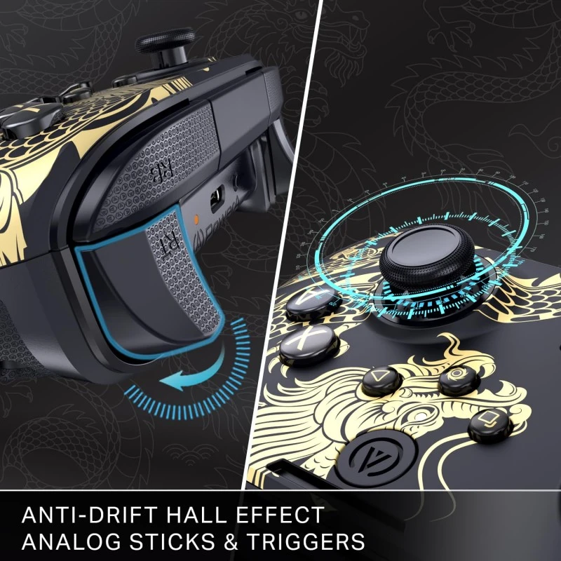 PowerA Battle Dragon™ Wireless Controller for PC and Cloud Gaming: Magnetic Hall Effect, Asymmetric Rumble Motors, 20h Playtime (Not for iOS)