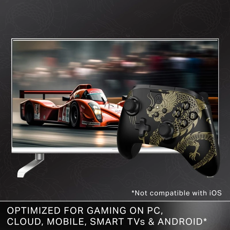 PowerA Battle Dragon™ Wireless Controller for PC and Cloud Gaming: Magnetic Hall Effect, Asymmetric Rumble Motors, 20h Playtime (Not for iOS)