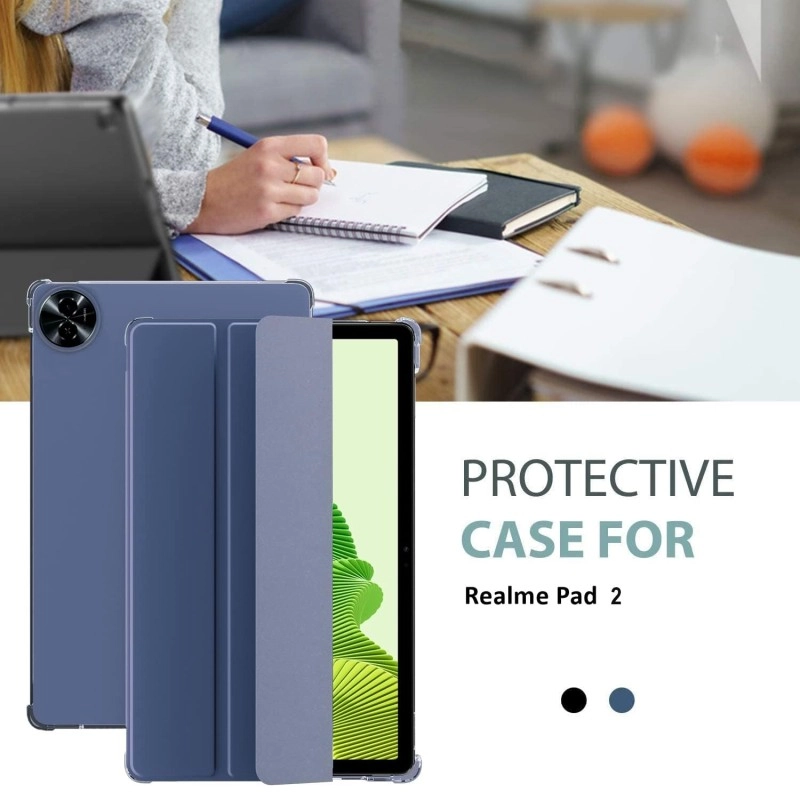 ProElite Case Cover for Realme Pad 2 11.5 inch Cover, Smart Flip Case Cover for Realme Pad 2 11.5 inch Translucent Back with Stylus Pen, Dark Blue