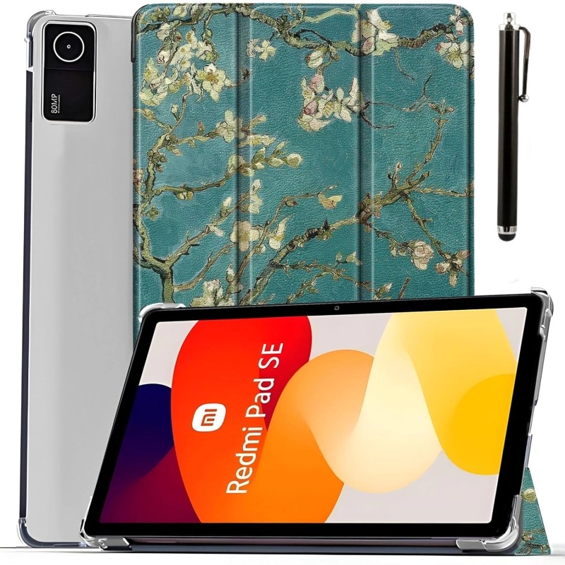 ProElite Case Cover for Redmi Pad SE 11 inch Cover, Smart Flip Case Cover for Redmi Pad SE 11 inch Translucent Back with Stylus Pen [Auto Sleep Wake Feature], Dark Green