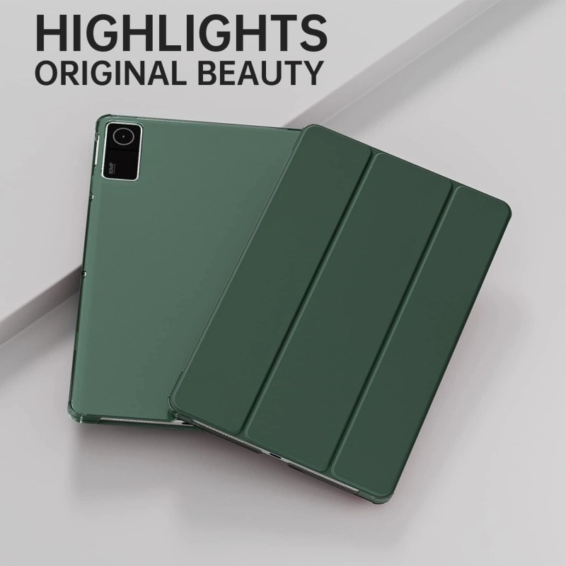 ProElite Case Cover for Redmi Pad SE 11 inch Cover, Smart Flip Case Cover for Redmi Pad SE 11 inch Translucent Back with Stylus Pen [Auto Sleep Wake Feature], Dark Green