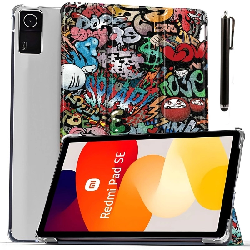 ProElite Case Cover for Redmi Pad SE 11 inch Cover, Smart Flip Case Cover for Redmi Pad SE 11 inch Translucent Back with Stylus Pen [Auto Sleep Wake Feature], Dark Green