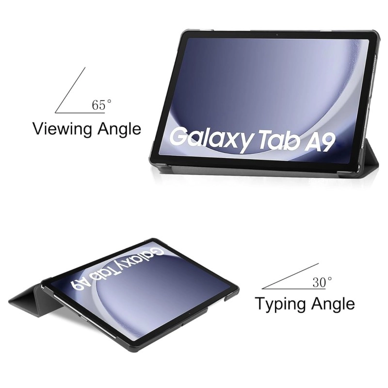 ProElite Cover for Samsung Galaxy Tab A9 8.7 inch Case Cover, Smart Flip Case Cover for Samsung Galaxy Tab A9 8.7 inch Translucent Back with Stylus Pen, Black