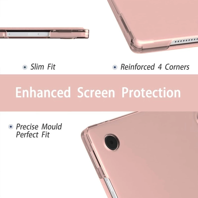 ProElite Cover for Samsung Galaxy Tab A9 8.7 inch Case Cover, Smart Flip Case Cover for Samsung Galaxy Tab A9 8.7 inch Translucent Back with Stylus Pen, Black