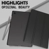 ProElite Cover for Samsung Galaxy Tab A9 8.7 inch Case Cover, Smart Flip Case Cover for Samsung Galaxy Tab A9 8.7 inch Translucent Back with Stylus Pen, Black