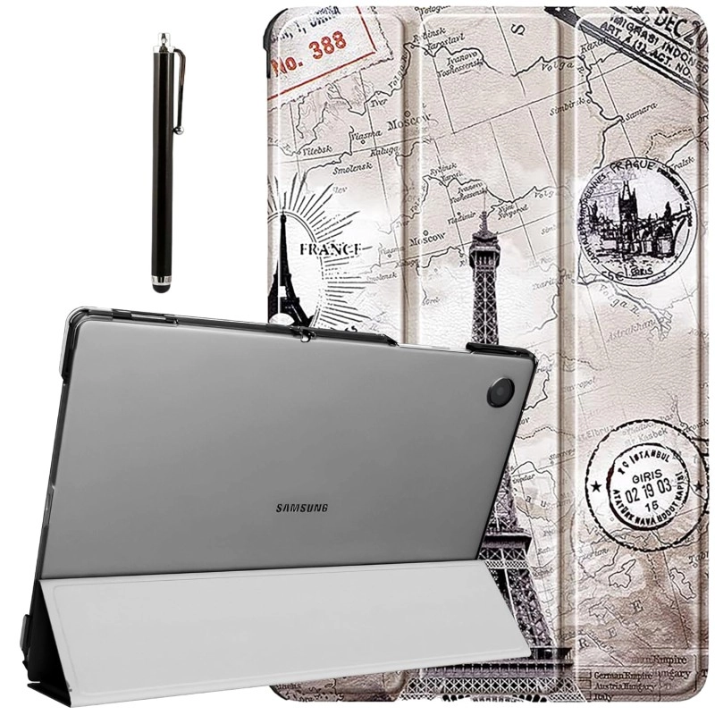 ProElite Cover for Samsung Galaxy Tab A9 8.7 inch Case Cover, Smart Flip Case Cover for Samsung Galaxy Tab A9 8.7 inch Translucent Back with Stylus Pen, Black