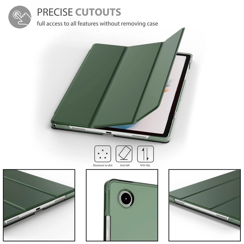 ProElite Cover for Samsung Galaxy Tab A9 8.7 inch Case Cover, Smart Flip Case Cover for Samsung Galaxy Tab A9 8.7 inch Translucent Back with Stylus Pen, Black