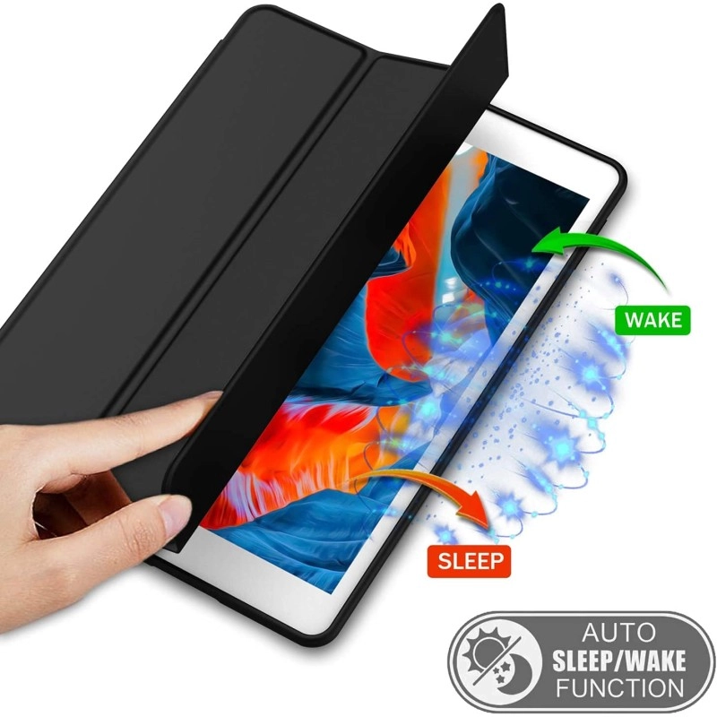 ProElite Smart Case for iPad 10.2 inch 2021 9th/8th/7th Gen [Auto Sleep/Wake Cover] [Pencil Holder] [Soft Flexible Case] Recoil Series - Dark Blue with Stylus Pen