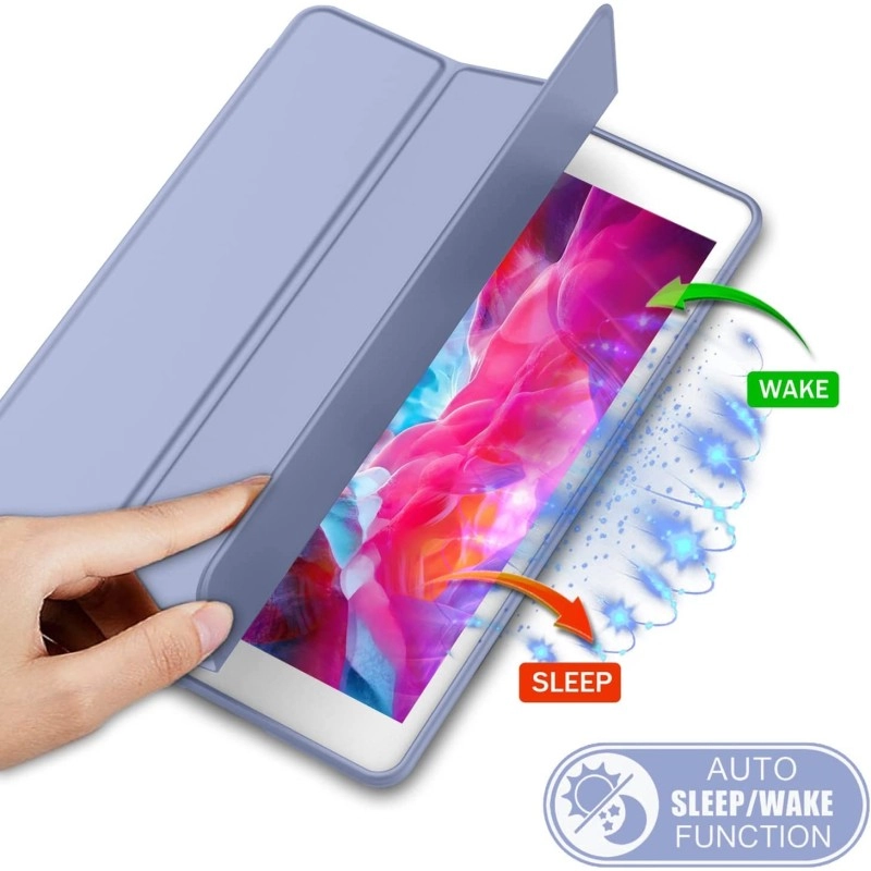 ProElite Smart Case for iPad 10.2 inch 2021 9th/8th/7th Gen [Auto Sleep/Wake Cover] [Pencil Holder] [Soft Flexible Case] Recoil Series - Dark Blue with Stylus Pen