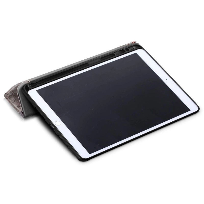 ProElite Smart Case for iPad 10.2 inch 2021 9th/8th/7th Gen [Auto Sleep/Wake Cover] [Pencil Holder] [Soft Flexible Case] Recoil Series - Dark Blue with Stylus Pen