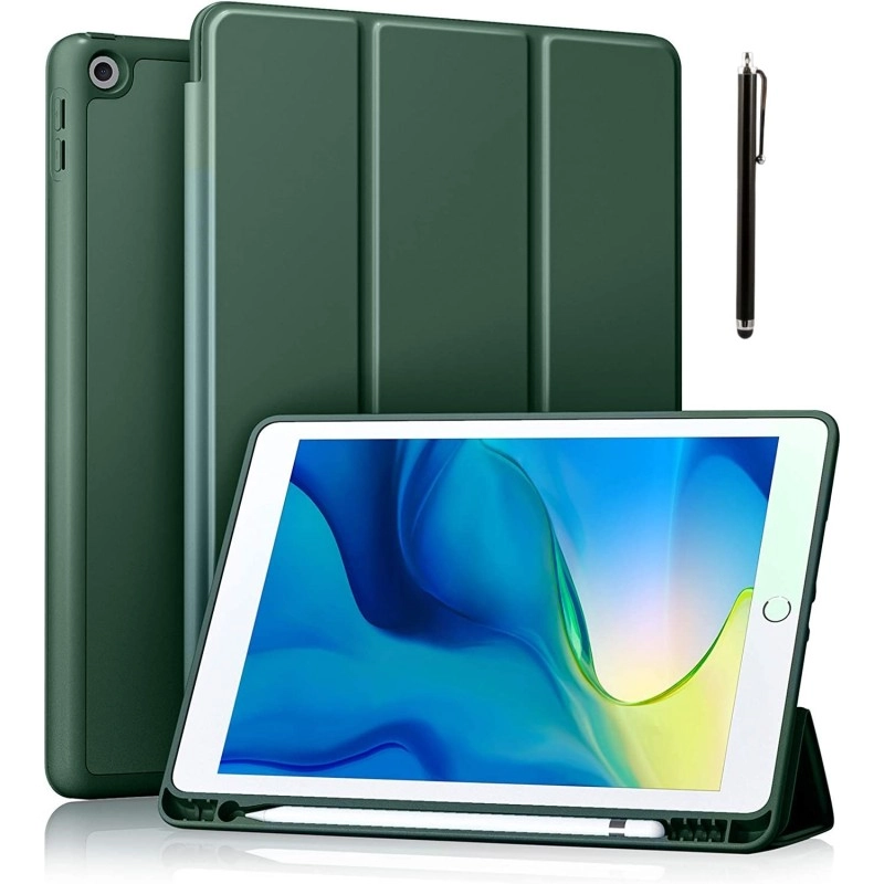 ProElite Smart Case for iPad 10.2 inch 2021 9th/8th/7th Gen [Auto Sleep/Wake Cover] [Pencil Holder] [Soft Flexible Case] Recoil Series - Dark Blue with Stylus Pen