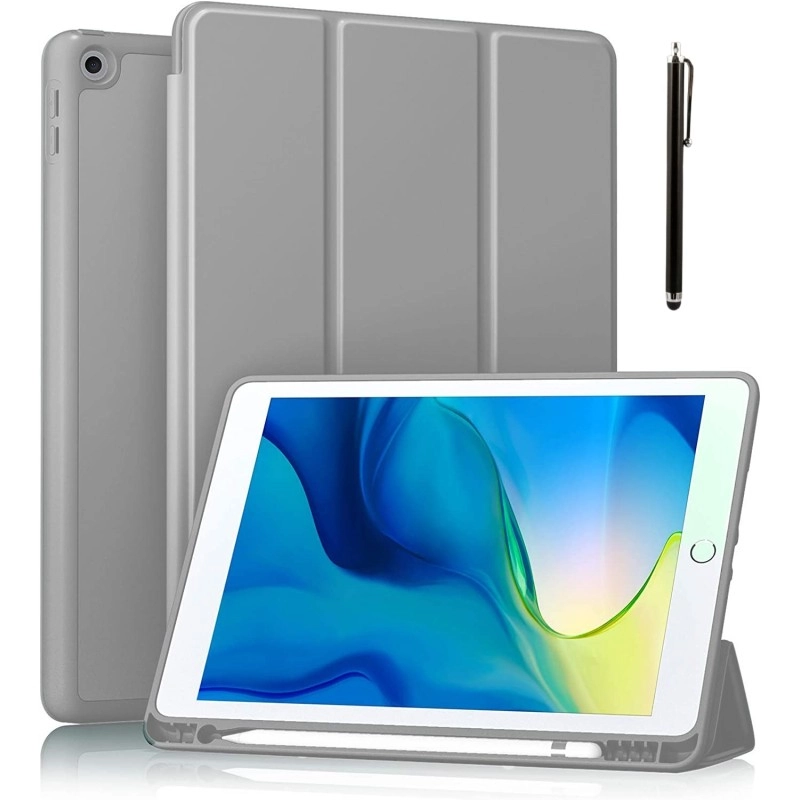 ProElite Smart Case for iPad 10.2 inch 2021 9th/8th/7th Gen [Auto Sleep/Wake Cover] [Pencil Holder] [Soft Flexible Case] Recoil Series - Dark Blue with Stylus Pen