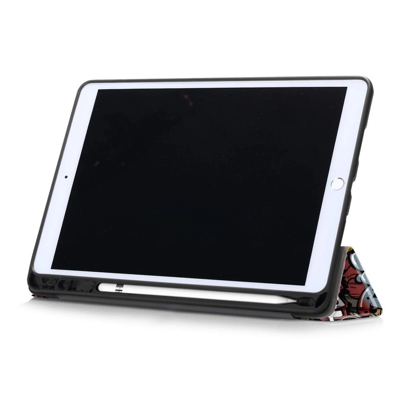 ProElite Smart Case for iPad 10.2 inch 2021 9th/8th/7th Gen [Auto Sleep/Wake Cover] [Pencil Holder] [Soft Flexible Case] Recoil Series - Dark Blue with Stylus Pen