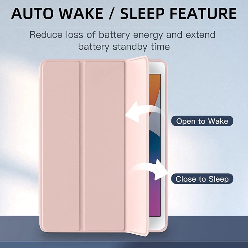 ProElite Smart Case for iPad 10.2 inch 2021 9th/8th/7th Gen [Auto Sleep/Wake Cover] [Pencil Holder] [Soft Flexible Case] Recoil Series - Dark Blue with Stylus Pen