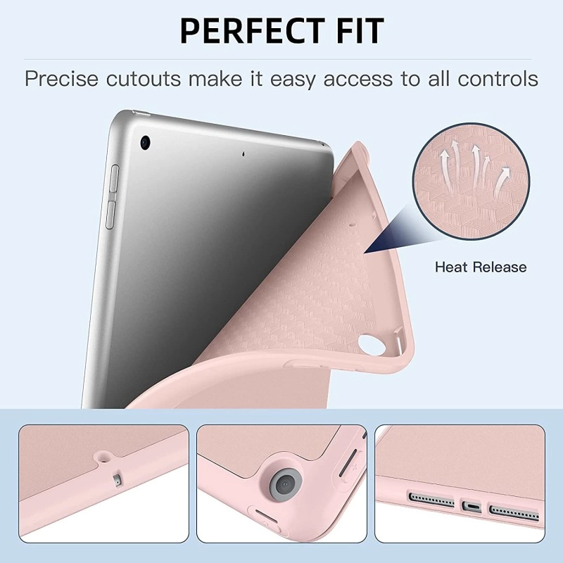 ProElite Smart Case for iPad 10.2 inch 2021 9th/8th/7th Gen [Auto Sleep/Wake Cover] [Pencil Holder] [Soft Flexible Case] Recoil Series - Dark Blue with Stylus Pen