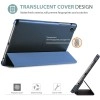 ProElite Smart Flip Case Cover for Samsung Galaxy Tab A7 Lite 8.7" SM-T220/225 Translucent Back with Stylus Pen, Dark Blue
