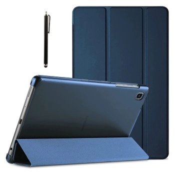 ProElite Smart Flip Case Cover for Samsung Galaxy Tab A7 Lite 8.7" SM-T220/225 Translucent Back with Stylus Pen, Dark Blue
