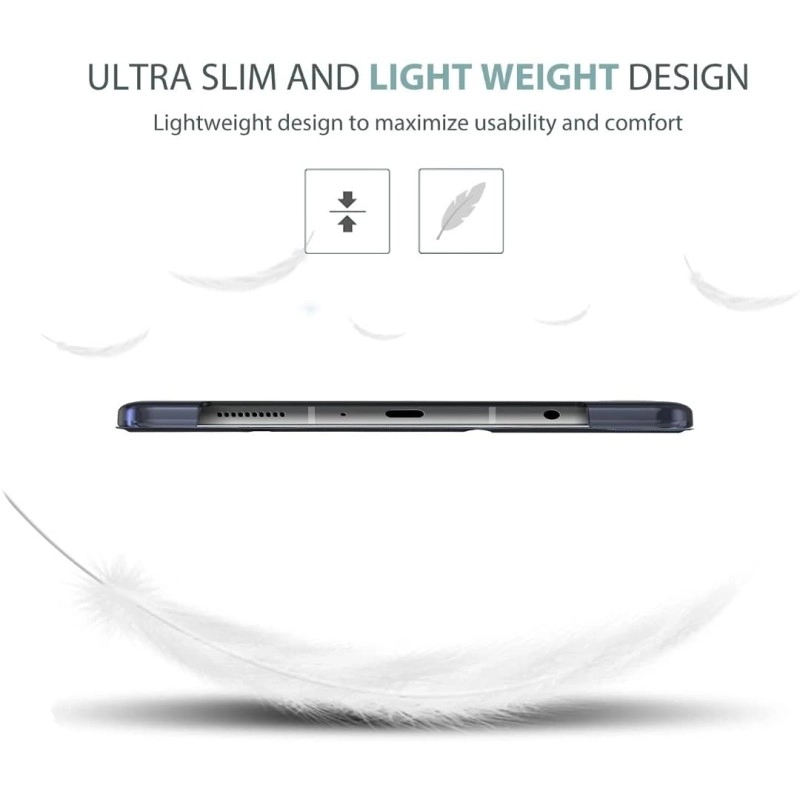 ProElite Smart Flip Case Cover for Samsung Galaxy Tab A7 Lite 8.7" SM-T220/225 Translucent Back with Stylus Pen, Dark Blue