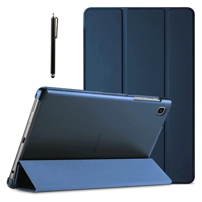ProElite Smart Flip Case Cover for Samsung Galaxy Tab A7 Lite 8.7" SM-T220/225 Translucent Back with Stylus Pen, Dark Blue