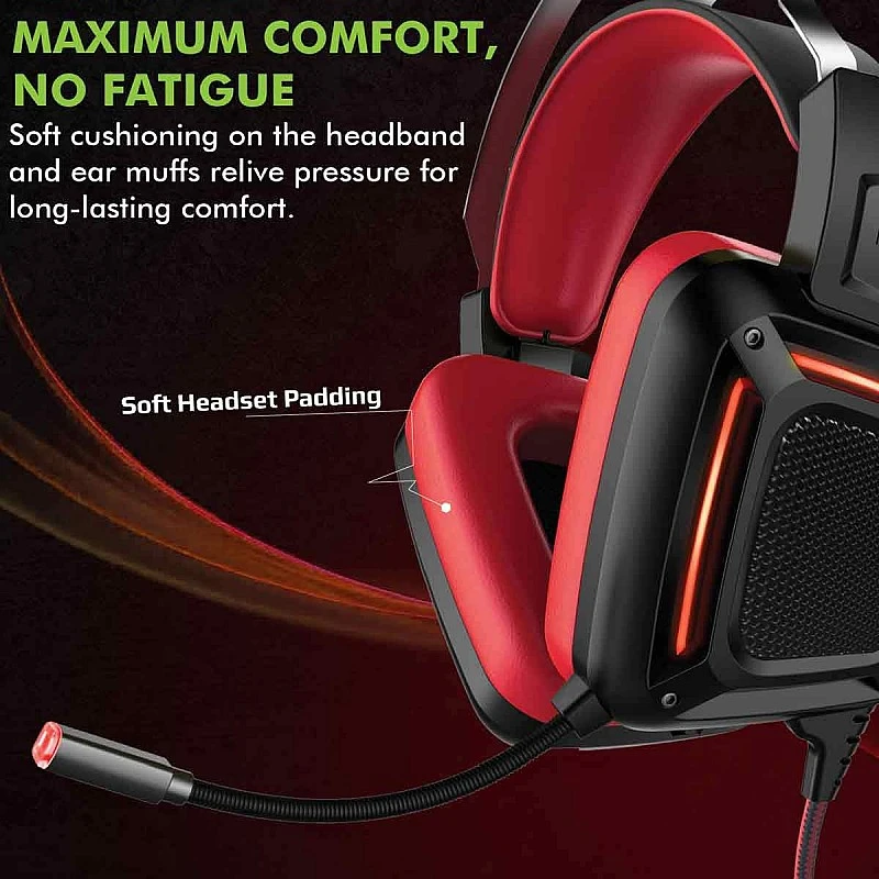 Promate Gaming Headphone, Professional Over-Ear USB Gaming Surround Sound Wired Headset with Haptic Vibration Karma (RED) Promate Gaming Headphone, Professional Over-Ear USB Gaming Surround Sound Wired Headset with Haptic Vibration Karma (RED)