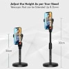Ptron Mount Dsm1 360° Rotating Mobile Phone Desktop Stand, 24Cm-32Cm Adjustable Height, Sturdy & Stable Microphone Style Design, Lightweight, Portable & Easy Install (Black) Tabletop