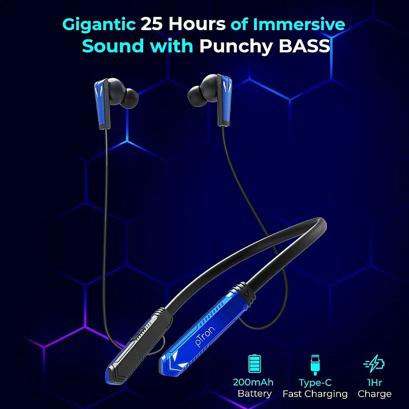 Ptron Tangent Jade with 30Ms Gaming Mode, Environmental Noise Cancellation Hd Bluetooth Wireless in Ear Earphones (Blue & Black) Ptron Tangent Jade with 30Ms Gaming Mode, Environmental Noise Cancellation Hd Bluetooth Wireless in Ear Earphones (Blue & Black)