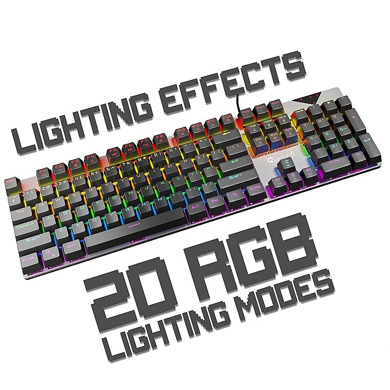 Quantum Rapid Strike Mechanical Wired Gaming Keyboard QHM9850 Black Quantum Rapid Strike Mechanical Wired Gaming Keyboard QHM9850 Black