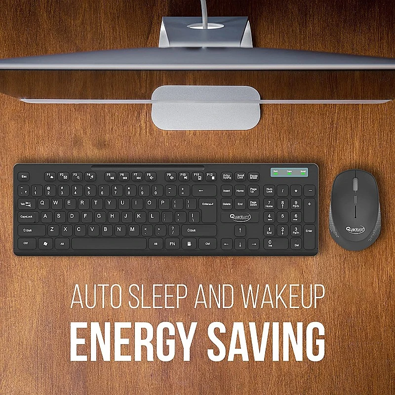 Quantum Wireless Keyboard and Mouse Combo, Battery (Cells Included), Nano Receiver, Silent Keys Quantum Wireless Keyboard and Mouse Combo, Battery (Cells Included), Nano Receiver, Silent Keys