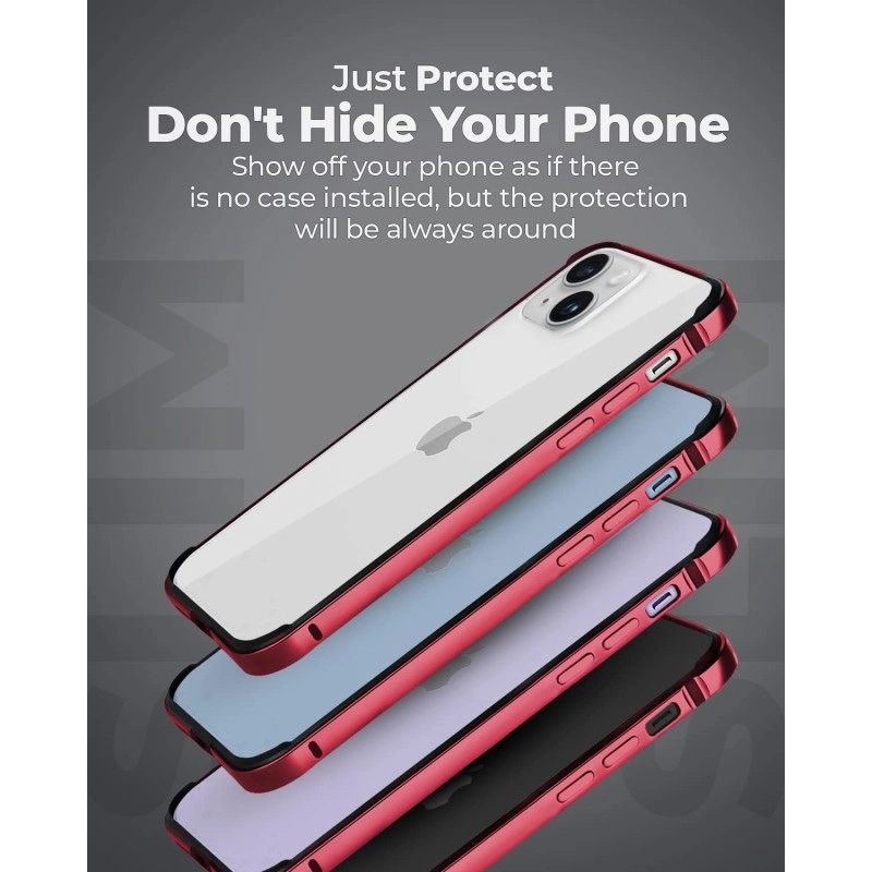 RAEGR iPhone 14 Plus / 13 Pro Max Case |Anodized Aluminum Bumper |Mag-Safe Compatible | Edge Armor Protective Minimal Case Designed for iPhone 14 Plus / 13 Pro Max (6.7-Inch) 2022 -Sierra Blue RG10463