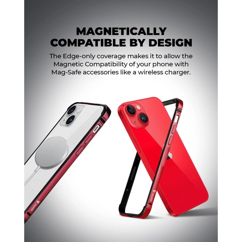 RAEGR iPhone 14 Plus / 13 Pro Max Case |Anodized Aluminum Bumper |Mag-Safe Compatible | Edge Armor Protective Minimal Case Designed for iPhone 14 Plus / 13 Pro Max (6.7-Inch) 2022 -Sierra Blue RG10463