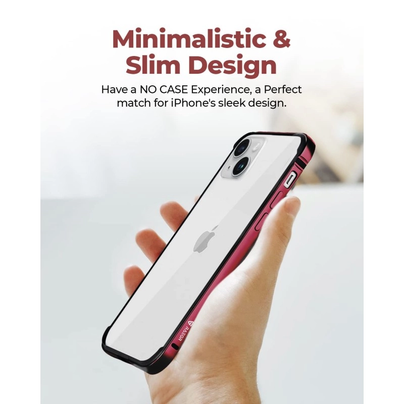 RAEGR iPhone 14 Plus / 13 Pro Max Case |Anodized Aluminum Bumper |Mag-Safe Compatible | Edge Armor Protective Minimal Case Designed for iPhone 14 Plus / 13 Pro Max (6.7-Inch) 2022 -Sierra Blue RG10463
