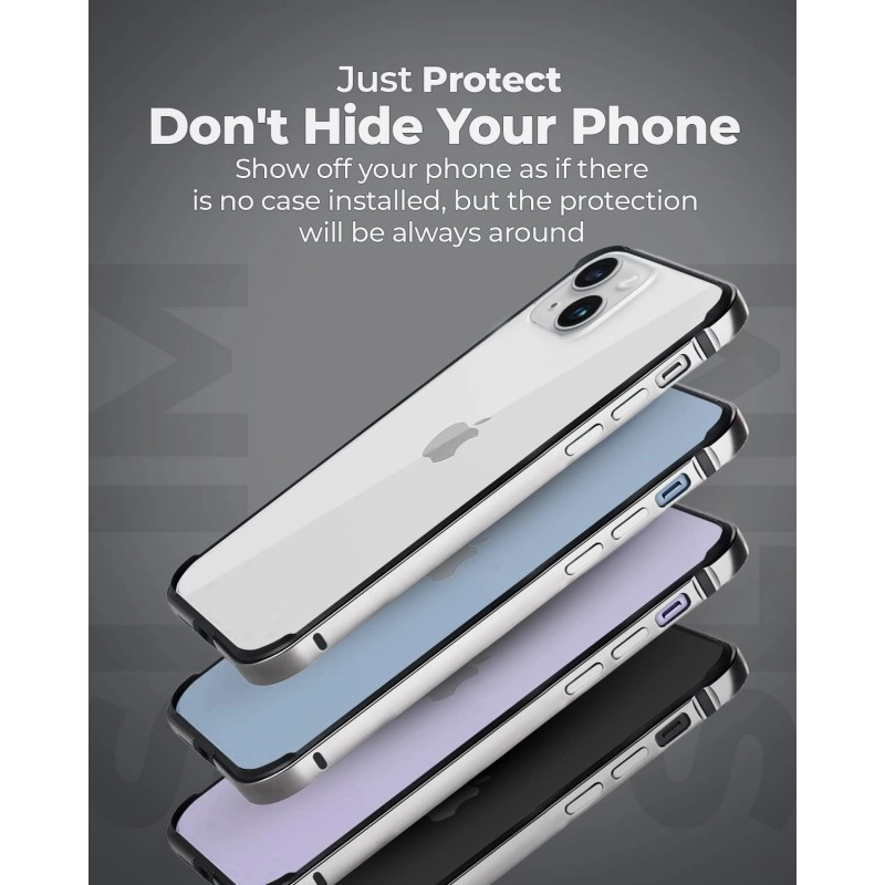 RAEGR iPhone 14 Plus / 13 Pro Max Case |Anodized Aluminum Bumper |Mag-Safe Compatible | Edge Armor Protective Minimal Case Designed for iPhone 14 Plus / 13 Pro Max (6.7-Inch) 2022 -Sierra Blue RG10463
