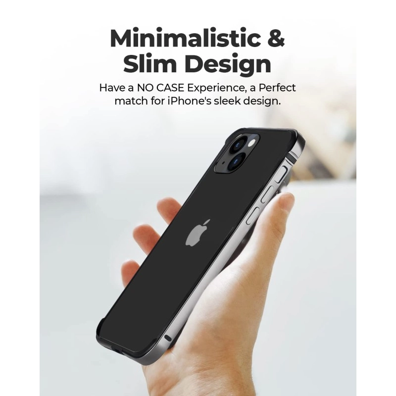 RAEGR iPhone 14 Plus / 13 Pro Max Case |Anodized Aluminum Bumper |Mag-Safe Compatible | Edge Armor Protective Minimal Case Designed for iPhone 14 Plus / 13 Pro Max (6.7-Inch) 2022 -Sierra Blue RG10463