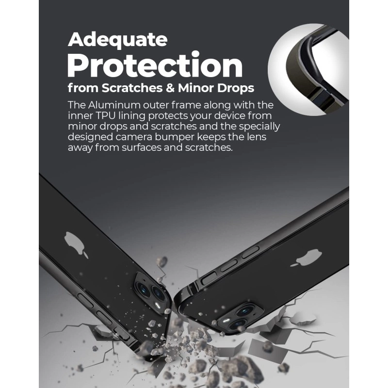 RAEGR iPhone 14 Plus / 13 Pro Max Case |Anodized Aluminum Bumper |Mag-Safe Compatible | Edge Armor Protective Minimal Case Designed for iPhone 14 Plus / 13 Pro Max (6.7-Inch) 2022 -Sierra Blue RG10463