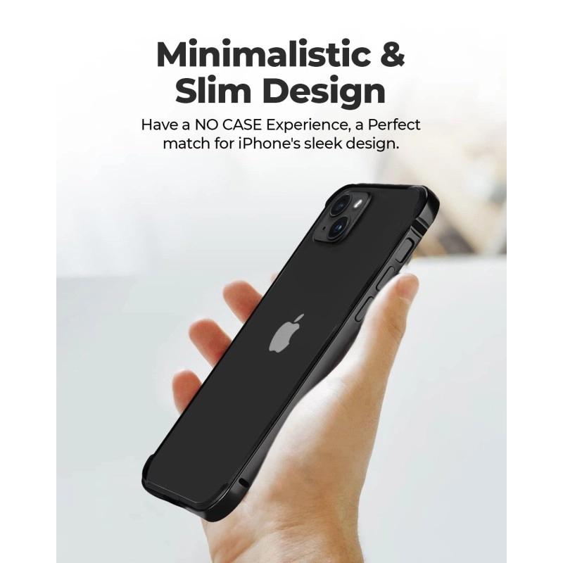 RAEGR iPhone 14 Plus / 13 Pro Max Case |Anodized Aluminum Bumper |Mag-Safe Compatible | Edge Armor Protective Minimal Case Designed for iPhone 14 Plus / 13 Pro Max (6.7-Inch) 2022 -Sierra Blue RG10463