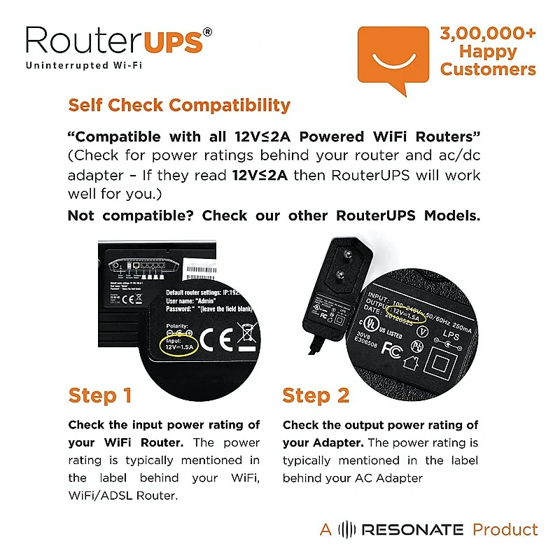 RESONATE RouterUPS CRU12V2A Power Backup for Router RESONATE RouterUPS CRU12V2A Power Backup for Router