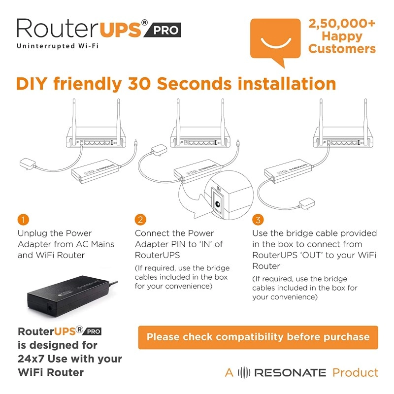 RESONATE RouterUPS CRU9V Power Backup for Router RESONATE RouterUPS CRU9V Power Backup for Router