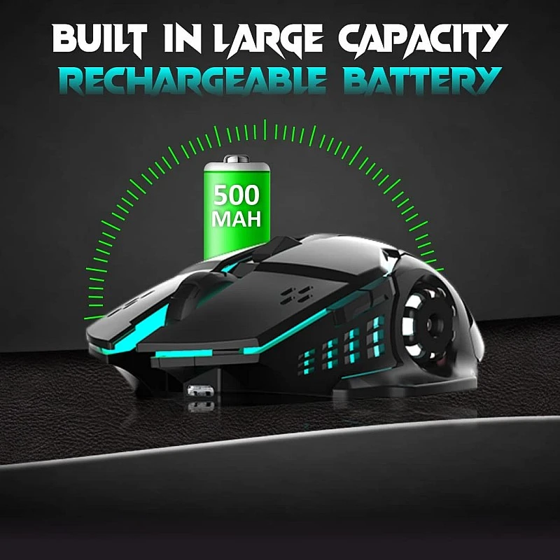 RPM Euro Games USB Wireless Gaming Mouse Rechargeable 500 mAh Battery DPI Upto 3200 6 Color RGB Lights Rubber Coated Mice, Black RPM Euro Games USB Wireless Gaming Mouse Rechargeable 500 mAh Battery DPI Upto 3200 6 Color RGB Lights Rubber Coated Mice, Black